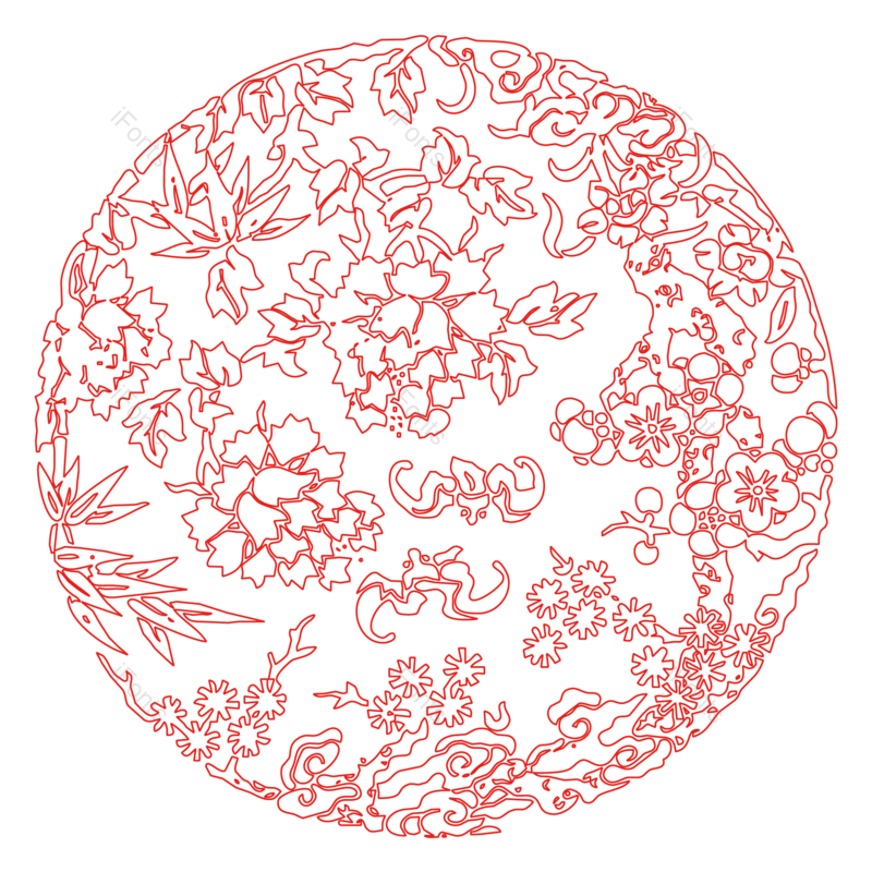 花纹图片,图案元素,剪纸PNG,剪纸元素免抠素材